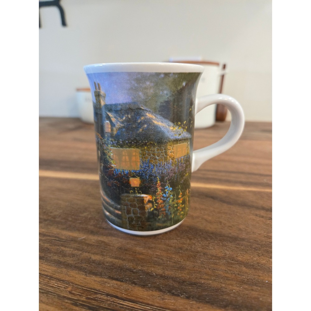 Thomas Kinkade Hollyhock House Coffee Mug Painter of Light Ceramic Landscape